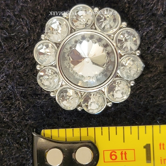 new! Black lux faux mohair boxy  Vneck cardigan Liz Claiborne sweater rhinestone - Picture 9 of 17